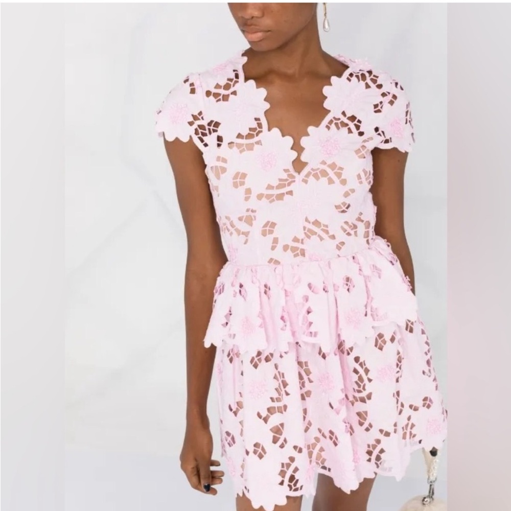 Self Portrait Pink Lace Dress